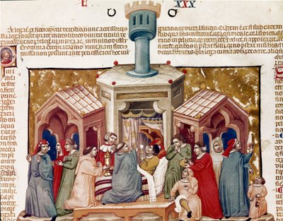 Ceremoni af viatica giver en døende (miniature af Unknown artist