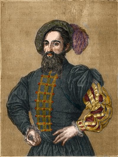 Cesare Borgia (1475-1507) hertug af Valencia. (stik) (1800-tallet). af Unknown artist