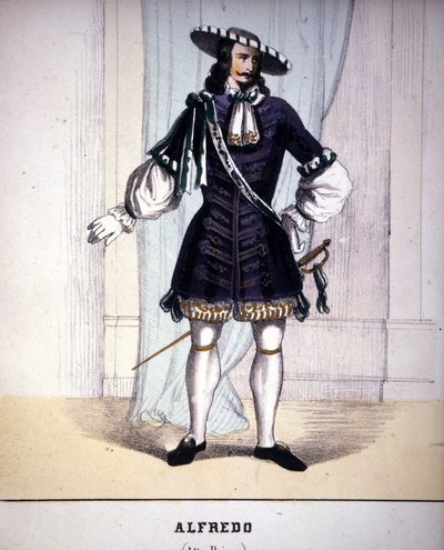 Karakter af Alfredo Germont i "La Traviata" "af Giuseppe Verdi. af Unknown artist