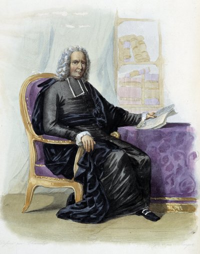 Charles Rollin (1661-1741), forfatter og historiker i Ed. Mennechet, "" Le Plutarque francais"" af Unknown artist