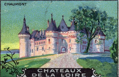 Loire-slottene: Chaumont-sur-Loire, Loir-et-Cher, centrum, Frankrig, begyndelsen af det 20. århundrede (chromo) af Unknown Artist