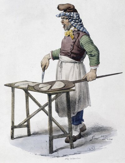 Ostehandler i Italien - litografi af Unknown artist