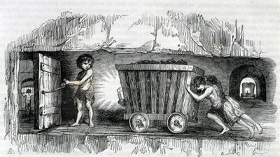 Børn, der arbejder i kulminerne i England af Unknown artist