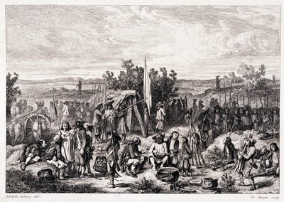 Chouans ved bivuak - i "" Det gamle og moderne Bretagne"" af Pitre-Chevalier, redigeret af W. Coquebert af Unknown artist
