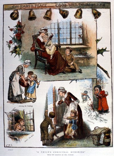 Juleminder, gravering af Unknown artist