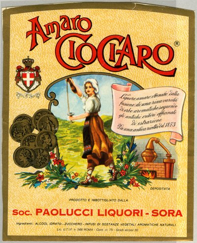 Ciociaro amaro alkohol reklame (kromolithografi, slutningen af det 19. århundrede) af Unknown artist