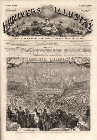 Cirque Napoleon (nuværende vintercirkus, rue Amelot, Paris) - Klassisk Musikkoncert giver søndag den 3. november af Unknown artist
