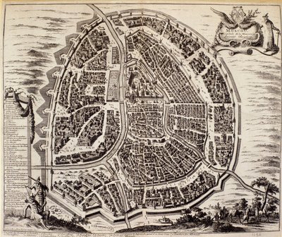 Bykort over Moskva i det 17. århundrede. af Unknown artist
