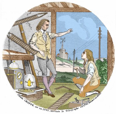 Claude Chappe (1765 - 1807), fransk ingeniør opfandt telegrafen i 1791. af Unknown artist