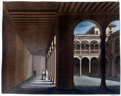 Dominikanernes klostre i Valladolid. 1800-tallets litografi. af Unknown artist