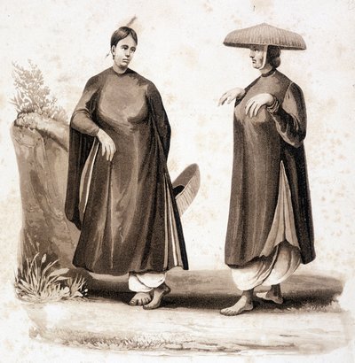 Cohinkinesiske kvinder. Vietnam v. 1850. af Unknown artist