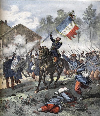 Oberst de Malleville døde i slaget ved Solférino den 24. juni 1859. af Unknown artist