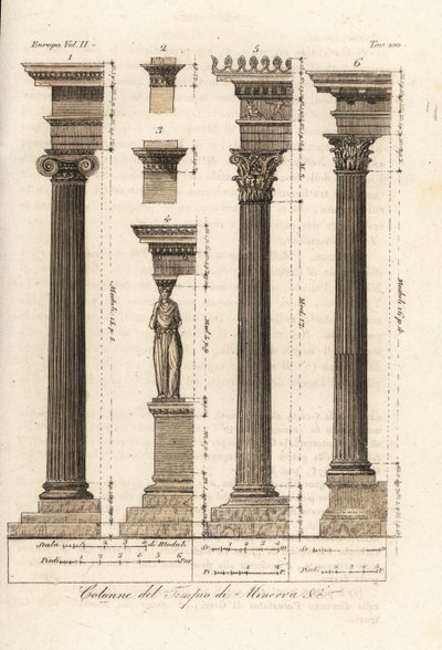 Søjler fra Minervas tempel, Athen af Unknown artist