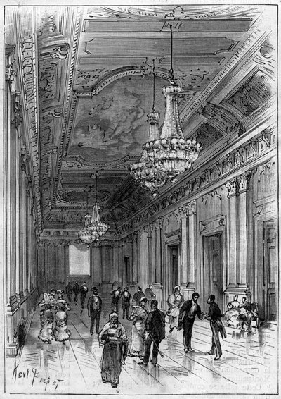 Konstantinsk teater i Algeriet bygget af arkitekten Paul Jean Gion (1838-1904) mellem 1877 og 1883 - adgangsgalleriet af Unknown artist