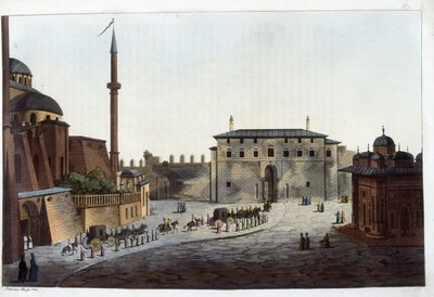 Konstantinopel: Serails dør. Soliman Den Store var den første, der bar hele sin gårdhave og harem dertil undtagen dem, der havde levet sammen med hans forgængere. I "" Le costume ancien et moderne af Unknown artist