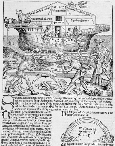 Konstruktion af Noas ark - i "" Chronicle of Nürnberg"" af Unknown artist