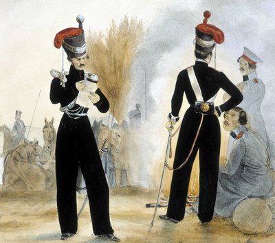 Kosaksoldater fra det lille Rusland omkring 1840. af Unknown artist