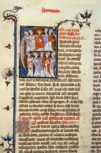 Koncilet i Nicaea - manuskriptbelysning (gammel latinsk oversættelse af de første økumeniske konciler tilskrevet Isidore), middelalder (ref. 365, 351r). B. Hr. Toulouse. Ansøgning om autorisation til Toulouse Kommunalbibliotek (tlf.: 05 62 27 66 af Unknown artist