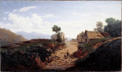 Landevej (olie på lærred af Unknown artist