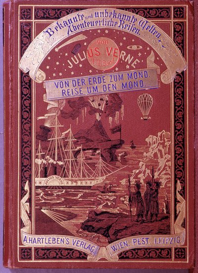 Omslag til en bog af Jules Verne på tysk af Unknown artist