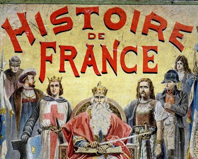Omslag til bogen "" Histoire de France"" med historiske karakterer. af Unknown artist