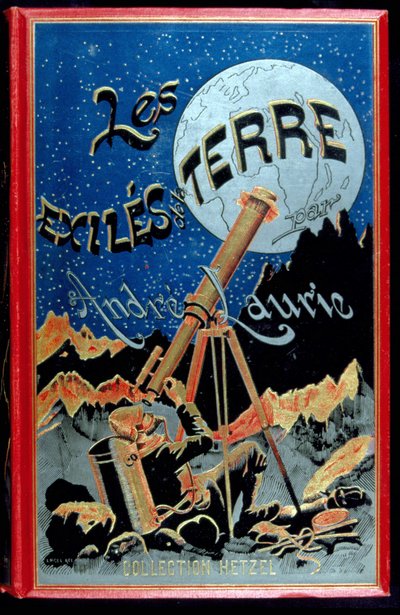 Omslag til bogen "" Les éxiles de la terre"" af André Laurie, Hetzel af Unknown artist