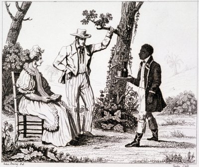 Creole of Martinique (sort tjener og et par hvide) - i "" Picturesque France"", T.III af Unknown artist