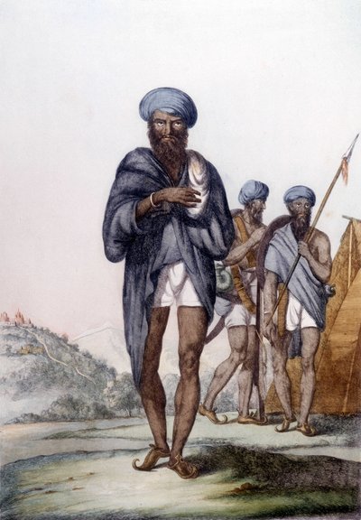Kultur, civilisation og indiske samfund: Portræt af en sikh, Indiens religion. af Unknown artist