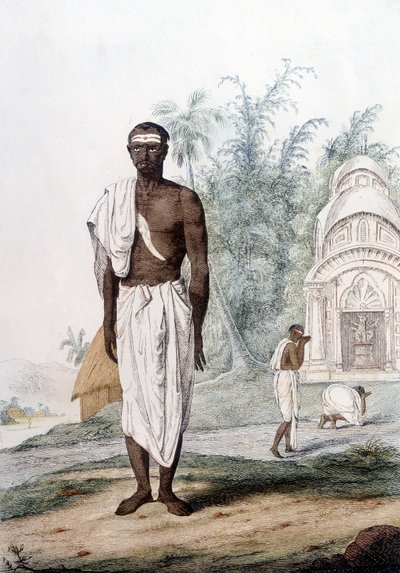 Kultur, civilisation og indiske samfund: portræt af en brahman, præst i Indien. af Unknown artist