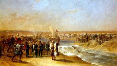Skæring gennem den sidste del af bassinet på Suez-sletten af Hans Excellence Ali Pascha den 15. august 1869 af Unknown