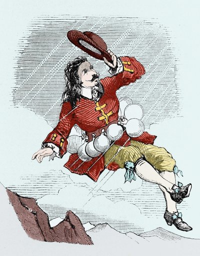 Cyrano de Bergerac fjernet af sine hætteglas, illustration fra: “L