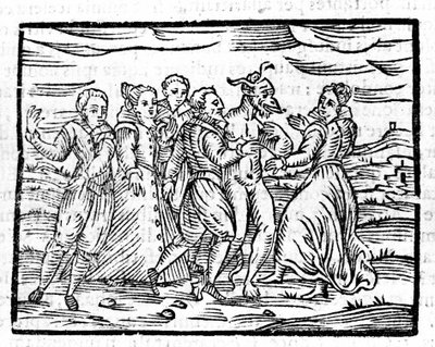 Dance with the Devil af Francesco Guaccio "" Compendium Maleficarum"" Milano 1608 af Unknown artist