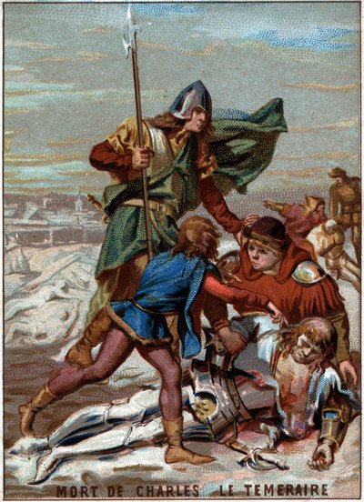Karl Temeraires død (1433-1477), hertug af Bourgogne af Unknown artist