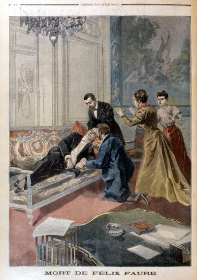 Félix Faures død i salonerne i Elysée - i "" Le Petite Journal"" af 26/02/1899 af Unknown artist