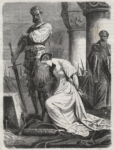 Katherine Howards død, kone til Henry VIII gravering 1864 - Catherine Hovard eller Catherine Howard (Katherine eller Katheryn af Unknown artist