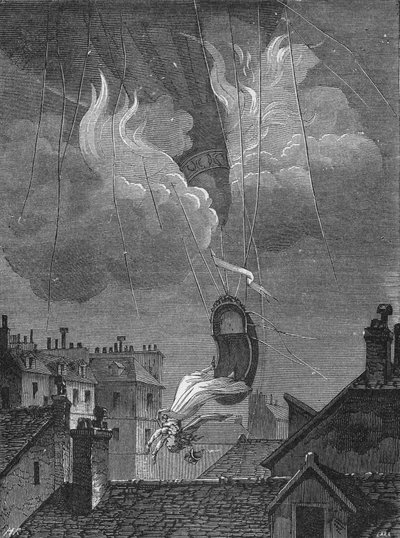 Madame Blanchards død (hans bold) af Unknown artist