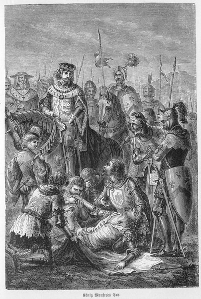Manfred, konge af Siciliens død - 1266 - Manfred dræbt i kamp - Slaget ved Benevent (26. februar 1266): Manfred I