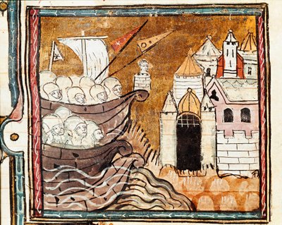 Afbarkning af en armée. Detalje (miniature af Unknown artist