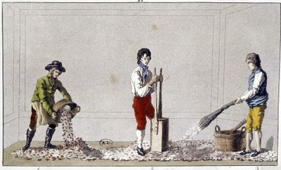 Dekoration: et af stadierne af gulvbelægning af Unknown artist