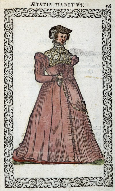 Fransk dame - i "" Habits et effigies"" af Jean Sulperius af Unknown artist