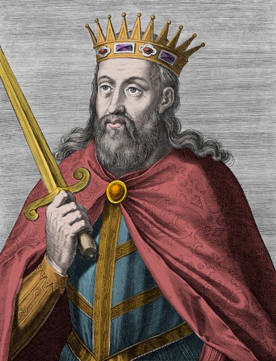 Denis af Portugal (bondekongen) - Denis I af Portugal (1261-1325) (bonden - kongetrubaduren - fædrelandets fader - den liberale) Indgravering af Unknown artist