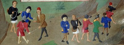 Des pelerins en voyage Book of Hours of the Duchess of Burgundy, Adelaide of Savoy” Marie Adelaide af Savoyen (1686-1712) er hustru til delfinen Louis Duke of Bourgogne af Unknown artist