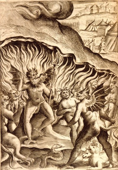 Beskrivelse af helvede efter et værk fra 1600-tallet. af Unknown artist