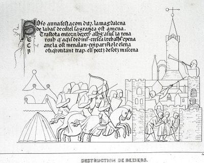 Ødelæggelse af Béziers af Unknown artist