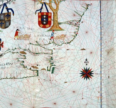 Detalje af et kort over Labrador (Markland), det østlige Canada af Unknown artist