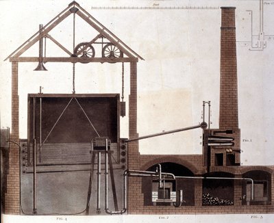 Diagram, der forklarer kulgasproduktion, London 1815. af Unknown artist