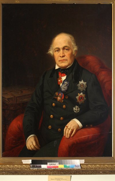 Dimitri Nikolaievitch Bloudov (Bludow ou Bloudoff) - Portræt af grev Dmitry Nikolayevich Bludov (1785-1864) - Anonym - Midt i det 19. årh. - Olie på lærred - Institut for russisk litteratur IRLI (Pushkin-Huset), Skt. Petersborg af Unknown artist