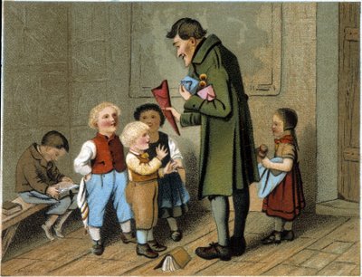 Uddeling af priser i skolen - kromolitografi, slutningen af 1800-tallet af Unknown artist