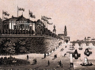 Dresden (Dresden), Tyskland: udsigt over Belvedere. i "" Verden illustrerer 168 visninger"" Udateret (slutningen af det 19. århundrede) af Unknown artist