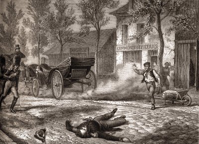 Hertugen af ​​Orléans døde i en bilulykke den 13/07/1842 - i "" Histoire de France"" af Henri Martin af Unknown artist